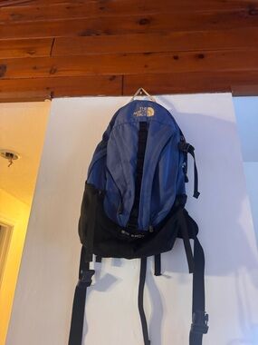 The North Face Blue and Black Backpack